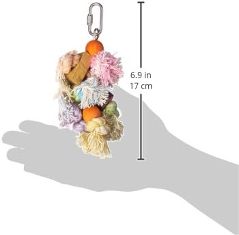 Penn-Plax Shaggy Kabob Bird Toy, Keeps Small Bird Breeds Stimulated and - Image 2