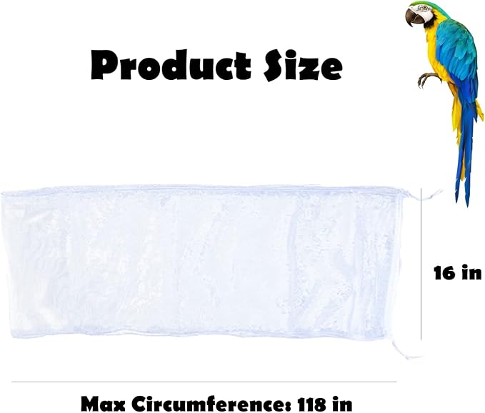Bird Cage Seed Catcher, Large Airy Gauze Seeds Bird Cage Cover Guard Adjustable - Image 2