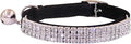 THAIN Rhinestones Cat Dog Collar Soft Velvet Safe Adjustable Collar Bling by THAIN
