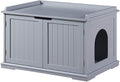 unipaws Cat Litter Box Enclosure Furniture, Cat Washroom, Hidden Litter Box by unipaws