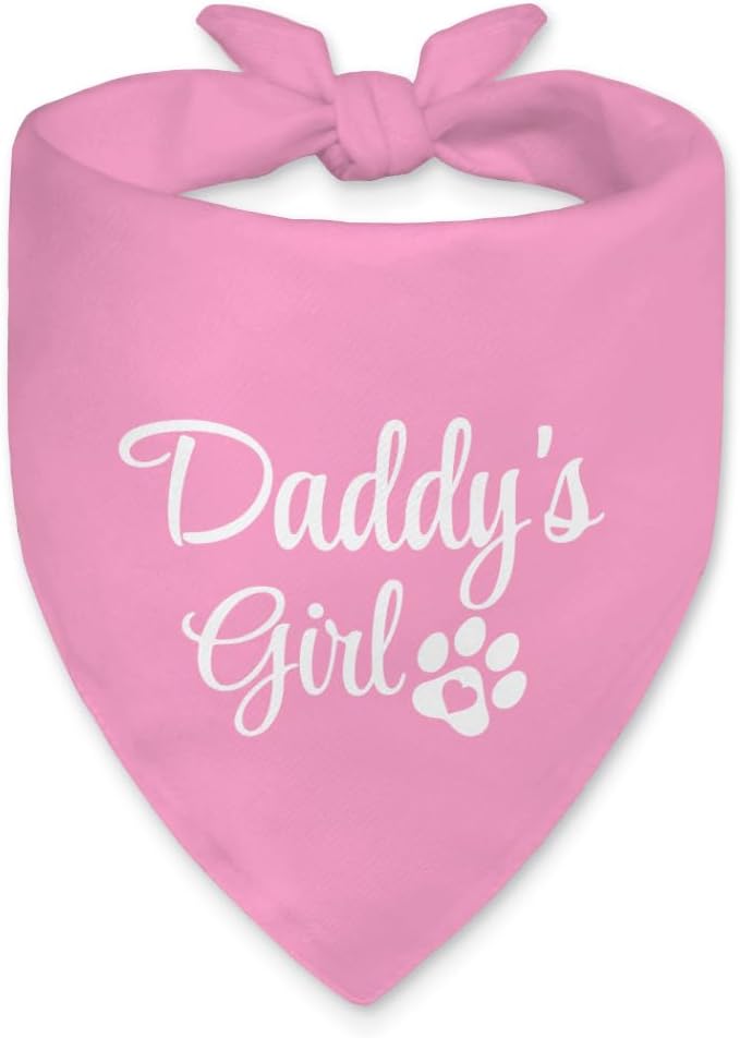 Daddy's Girl Funny Dog Bandana, Valentines Day Dog Bandana by Unknown