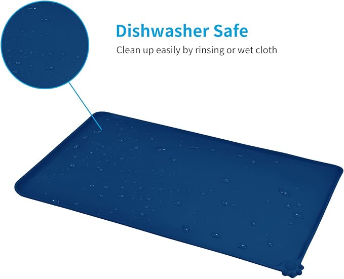 AUDWUD Silicone Waterproof Pet Feeding Mats, Anti Slip Bowl Pad, Dog Mat - Image 5