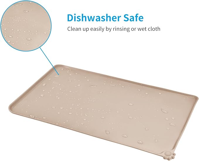 AUDWUD Silicone Waterproof Pet Feeding Mats, Anti Slip Bowl Pad, Dog Mat - Image 5