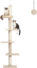 PETEPELA Floor to Ceiling Cat Tree, Cat Tower 5-Tier Height Adjustable by PETEPELA