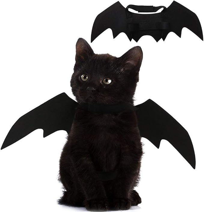 Pet Cat Bat Wings for Halloween Party Decoration, Puppy Collar Leads Cosplay by Puoyis