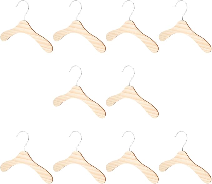 Wooden Dog Clothes Hangers 10pcs 8.66 Inch Sturdy Wear-Resistant Pet Accessory by Parliky