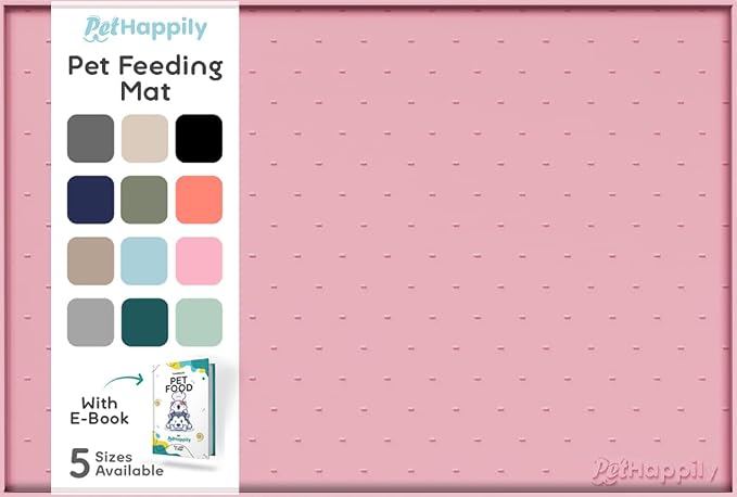 Dog Food Mat - 28x18 Raised Edges Dogs Mat by PETHAPPILY