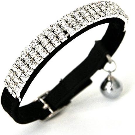 CHUKCHI Soft Velvet Safe Cat Adjustable Collar Bling Diamante - Image 3