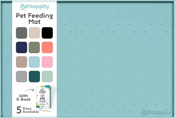 Dog Food Mat - 28x18 Raised Edges Dogs Mat by PETHAPPILY