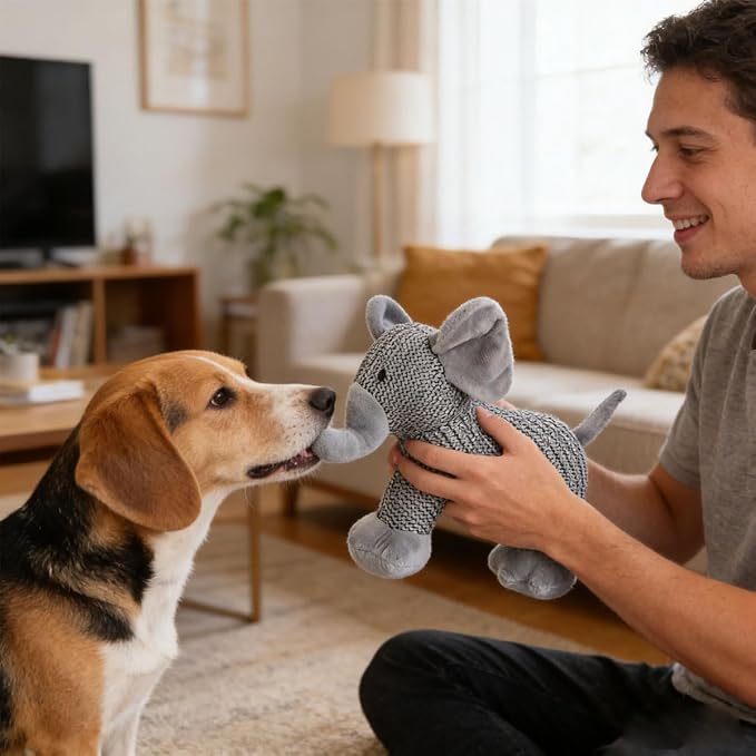 Linen Safari Companions, Squeaky Dog Chew Animals, - Image 8