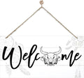 Welcome Sign for Front Door, Welcome Decor Wooden Hanging Sign, Unique Western by corner+wind
