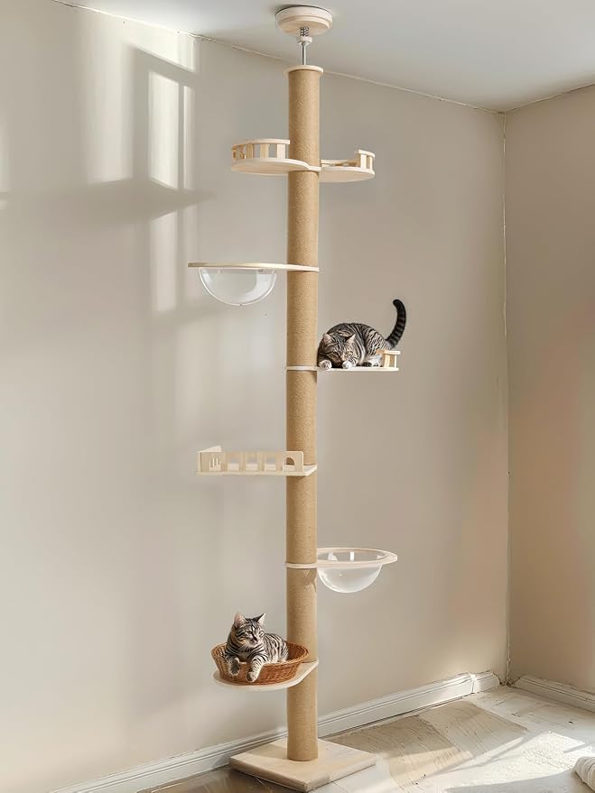 Veehoo Floor to Ceiling Cat Tree Height Adjustable, Sturdy Tall Cat Tree by Veehoo