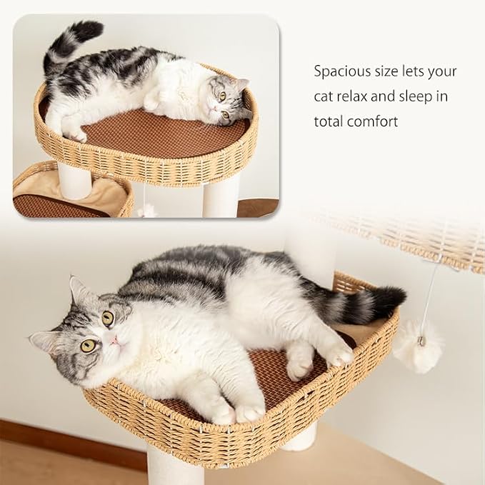 Modern Cat Tree for Large Cats, 48-Inch Tall Cat Tree Tower - Image 7