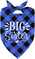 Big Sister Dog Bandanas, Buffalo Plaid Pet Scarf, Pet Dogs Scarf Accessories by ZPPRJF