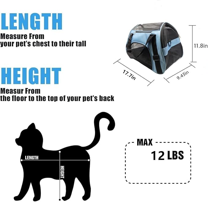 Cat Carrier, Soft-Sided Pet Travel Carrier - Image 3