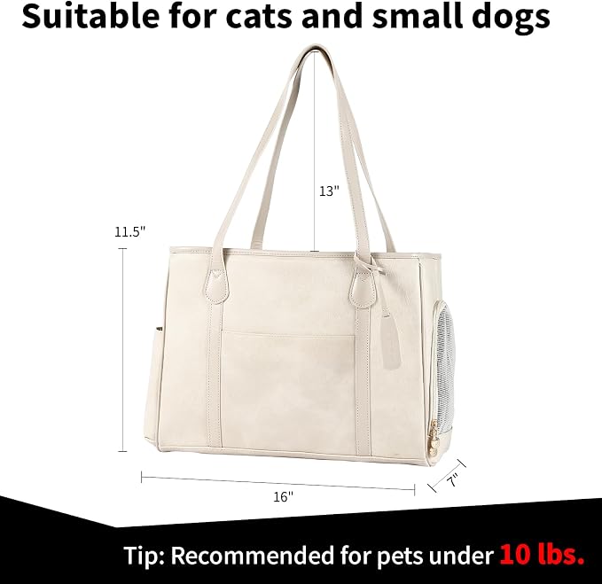 Stylish Dog Purse Carrier, Leather Pet Carrier Bag - Image 2