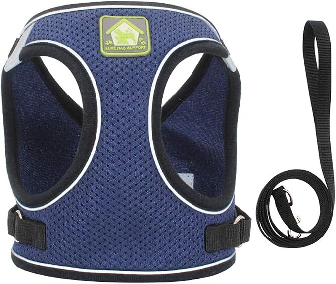 FEimaX Dog & Cat Harness Set, No Pull Soft Mesh Reflective Adjustable Pet - Image 3