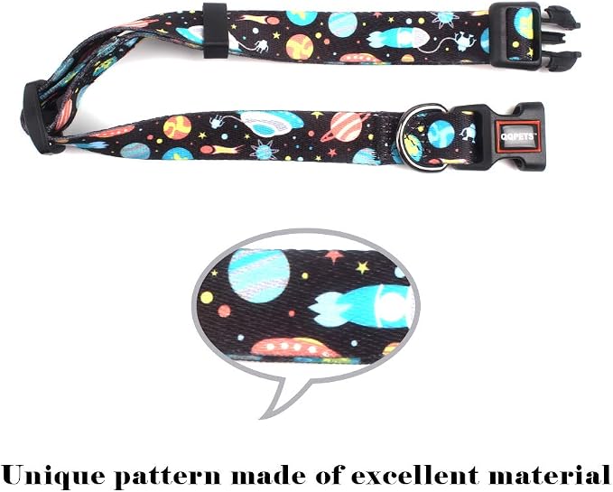 QQPETS Adjustable Soft Dog Collar: Print Flower Pink Multicolor Cute Patterns - Image 3