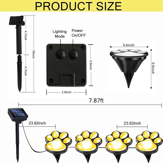 Paw Print Solar Lights - Image 4