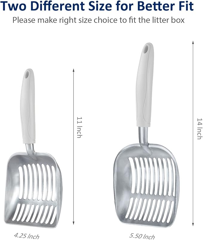 WePet Cat Litter Scoop, Aluminum Alloy Sifter, Kitty Metal Scooper, Deep Shovel - Image 3