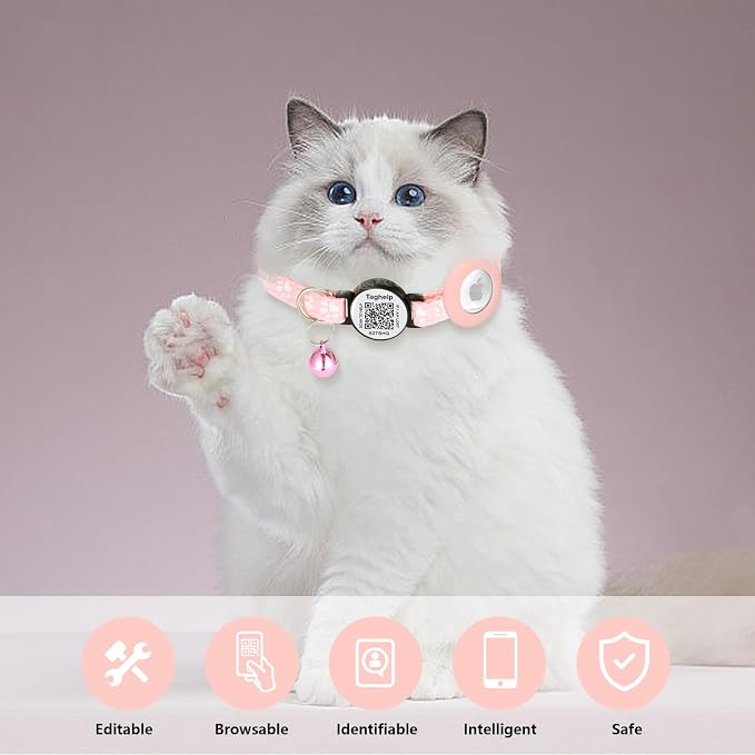 Reflective AirTag Cat Collar, Integrated Cat Collar - Image 5