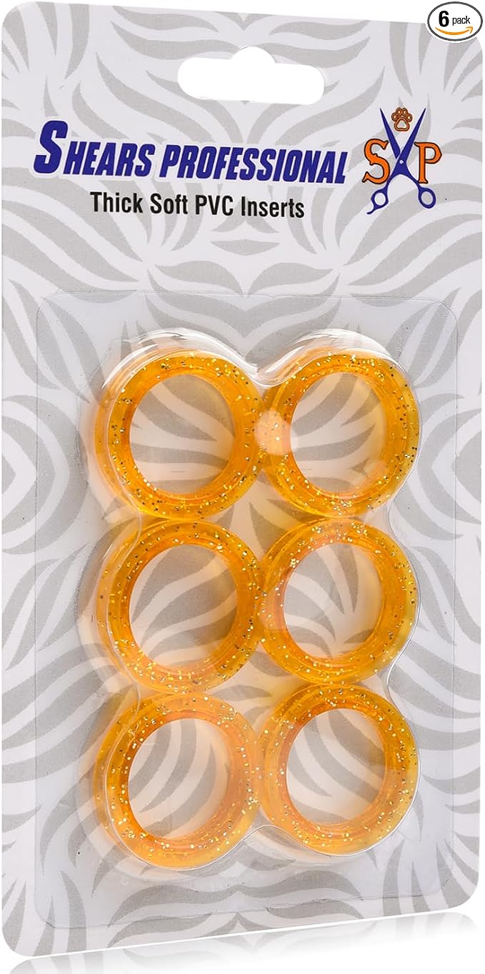 Barber Hair Scissors Finger Rings Pack of 6 Dog Grooming Scissor Accessories by ShearsProfessional