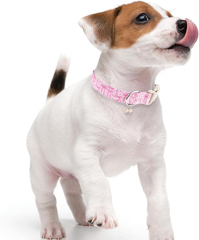 Faygarsle Cute Pink Bow Pattern Dog Collar - Image 6
