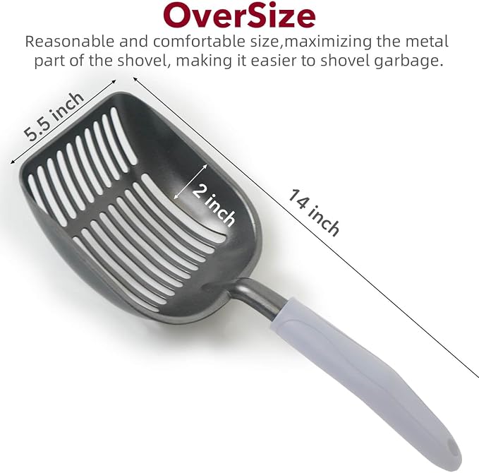Cat Litter Scoop, Kitty Metal Scooper, Aluminum Alloy Sifter, Kitten Pooper - Image 2