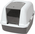 Catit Airsift Jumbo Hooded Litter Pan, Warm Gray/White by Catit