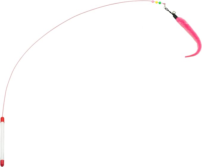 Fashion's Talk Feather Wire Wands Kitten Toys Worm Teaser Wand Cat Toy - Image 6