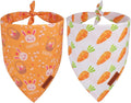 PTDECOR Easter Dog Bandana 2 Pack, Reversible Rabbit Carrot Dog Scarf by PTDECOR
