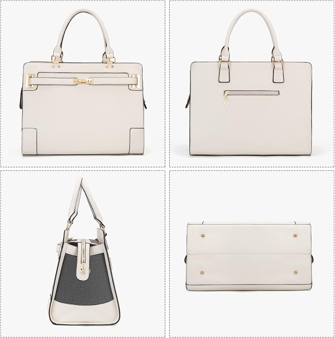 Fashion Pet Carrier Dog Cat Carrier Purse Soft-Sided Leather Handbag Pet Tote - Image 4