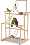 Pet Parrot Playstand Parrots Bird Playground Bird Play Stand Wood Perch Gym by Ibnotuiy