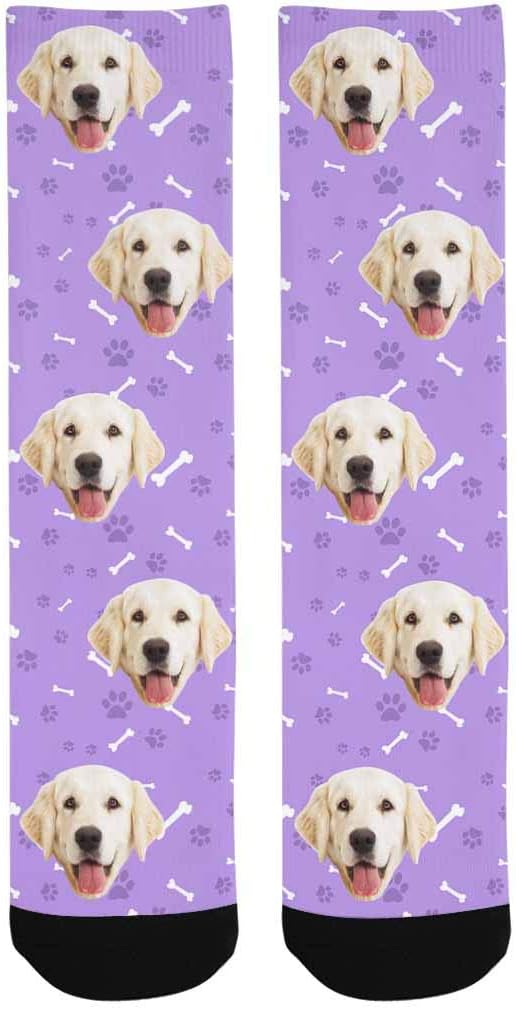 MyPupSocks Custom Personalized Photo Pet Face Socks, Cat and Dog Tracks Paws - Image 4