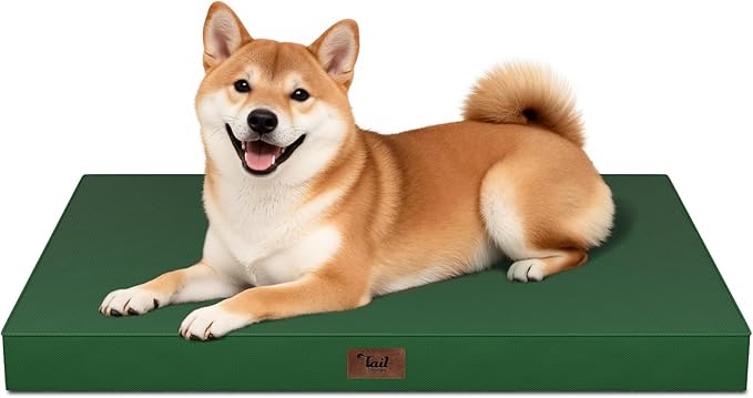 Outdoor Dog Bed for Medium Dogs, Waterproof Dog Crate Mat Orthopedic Egg Crate by TailStories