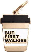 Two Tails Pet Company Personalized 'But First Walkies' Pet ID Tag & Collar Charm by TwoTailsPetCompany