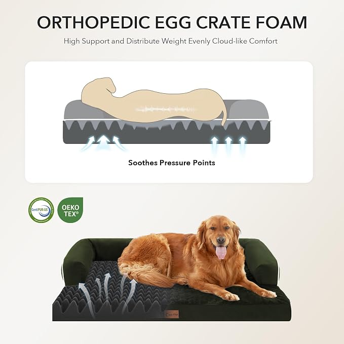 Orthopedic Dog Beds for Large Sized Dogs, Waterproof Egg Crate Foam Large Dog - Image 2