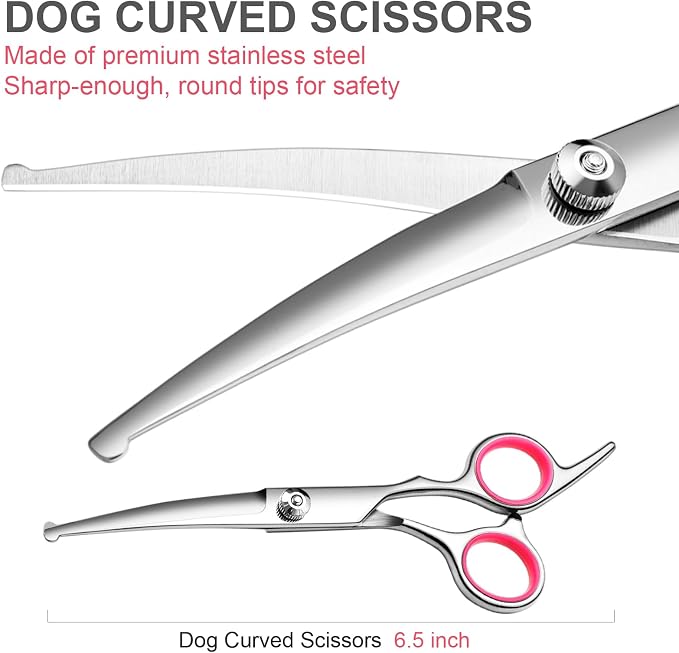 Dog Grooming Scissors with Safety Round Tips Stainless Steel Professional Dog - Image 3