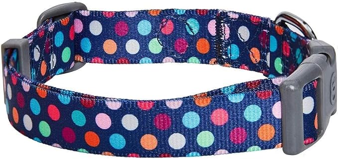 Blueberry Pet Essentials Rainbow Polka Dots Adjustable Dog Collar, Neck 18"-26" - Image 8