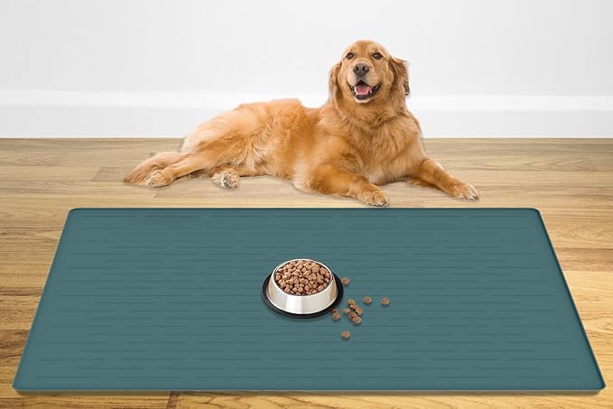 48" x 32" Largest Pet Food Mat, XXXL Silicone Dog Mats by WelcometoULTIBE