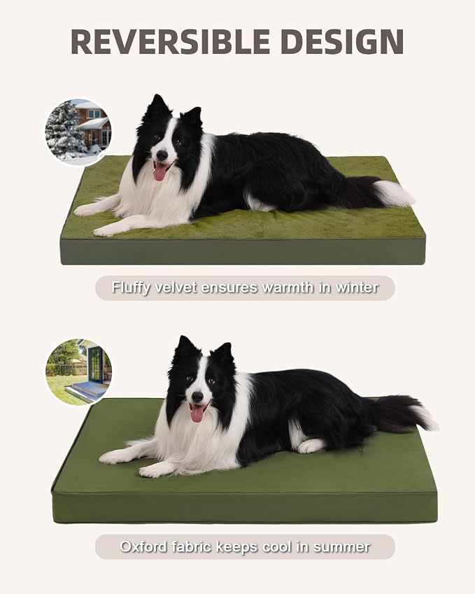 KSIIA Orthopedic Dog Bed Crate Waterproof Pet Mats - Image 4