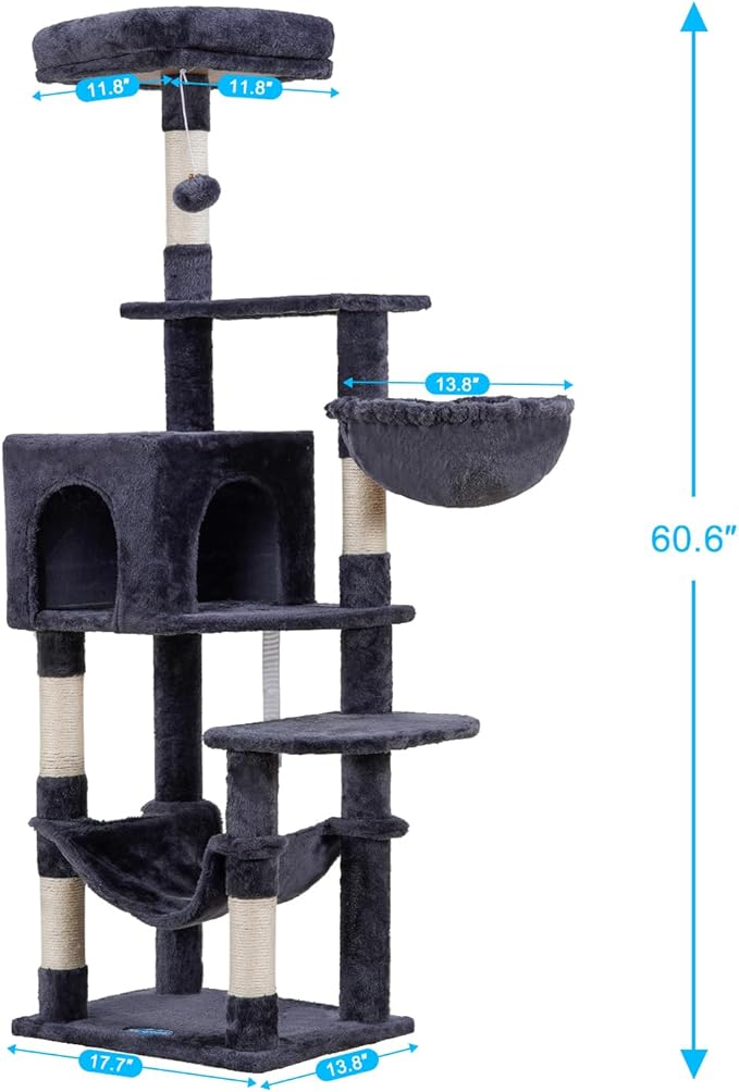 Hey-brother Cat Tree with Large Hammock, Cat Condo with Sisal-Covered - Image 3