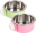 Dog Crate Bowl, Hanging Stainless Steel Removable Pet Crate Water & Food Bowls by QIYADIN