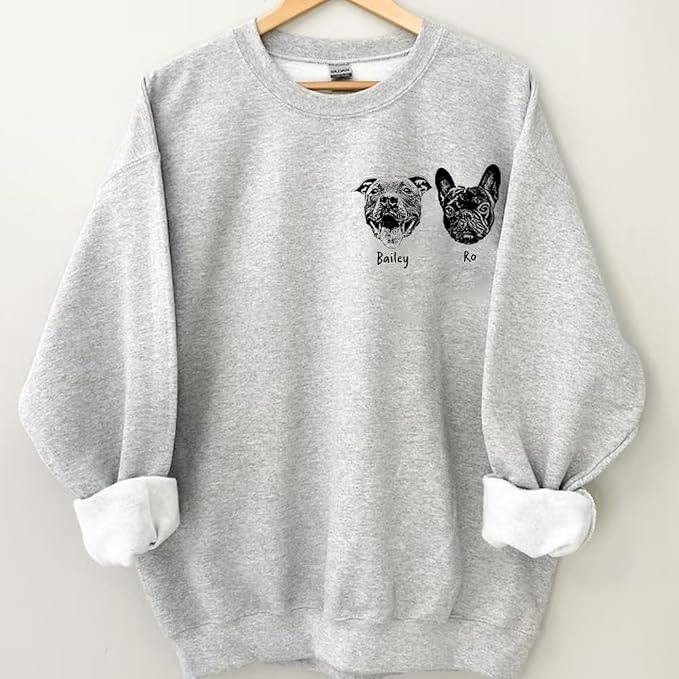 Personalized Dog Photo Sweatshirt, Custom Sweatshirt from Pet Photo, Cat Mom - Image 3