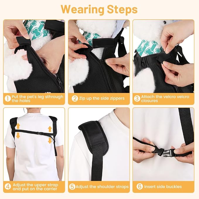 Inspack Dog Backpack Carrier/Cat Carrier, Adjustable Pet Front Carriers Travel - Image 7