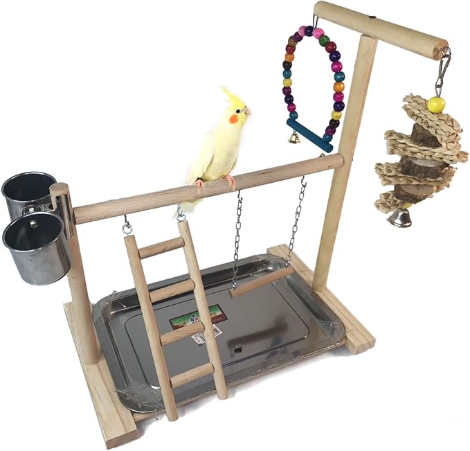 Hamiledyi Parrot Playground Bird Play Stand Play Gym by Hamiledyi