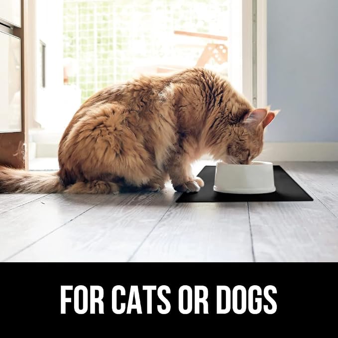 GORILLA GRIP 100% Waterproof Raised Edge BPA Free Silicone Pet Feeding Mat - Image 5