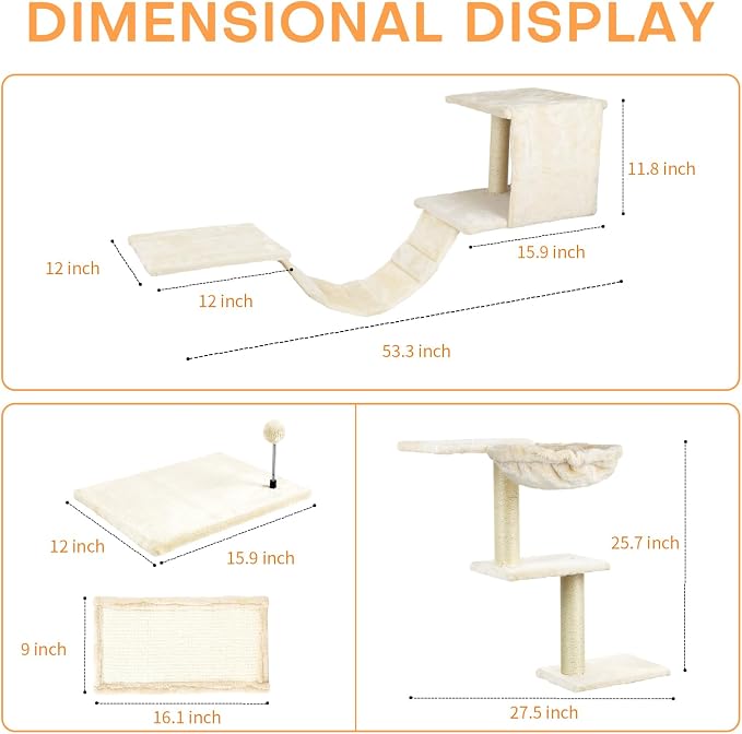 Cat Wall Shelves, Space-Saving Wall-Mounted Cat Climber Set - Image 2