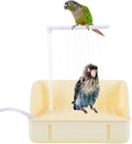 Automatic Bird Bath with Pump, Parrot Bathtub with Anti-Bite Cord Protector by Lonepetu