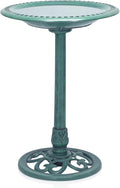 Alpine Corporation TEC116 Outdoor Aged Green Pedestal Birdbath by AlpineCorporation